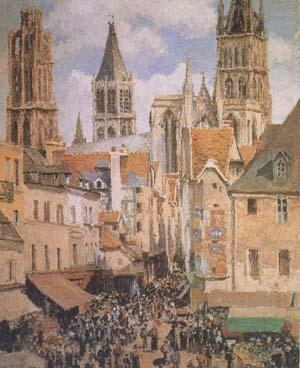 Camille Pissarro The Old Marketplace in Rouen and the Rue de I'Epicerie (mk09) china oil painting image